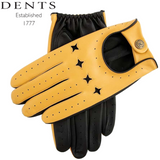 Dents Mens The Suited Racer Touch Screen Genuine Leather Driving Gloves - Cork/Black