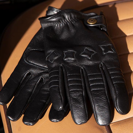 The Suited Racer x Dents Mens Cashmere Lined Leather Driving Gloves - Black