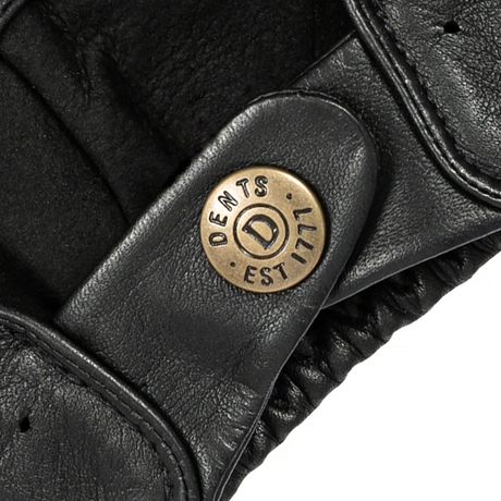 Dents Snetterton Mens Fingerless Leather Driving Gloves - Black
