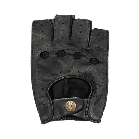 Dents Snetterton Mens Fingerless Leather Driving Gloves - Black