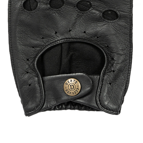 Dents Snetterton Mens Fingerless Leather Driving Gloves - Black