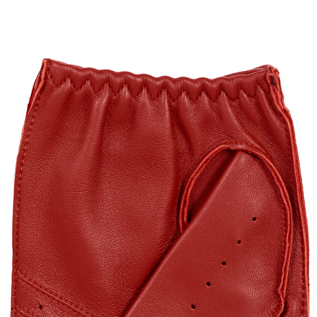 Dents Snetterton Mens Fingerless Leather Driving Gloves - Berry