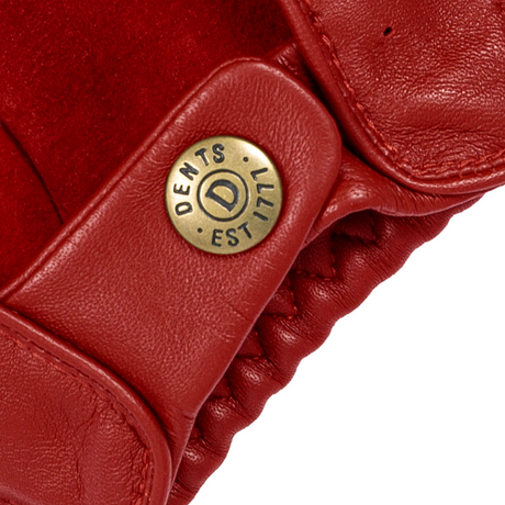 Dents Snetterton Mens Fingerless Leather Driving Gloves - Berry