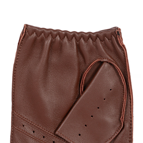 Dents Snetterton Mens Fingerless Leather Driving Gloves - English Tan