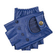 Dents Snetterton Mens Fingerless Leather Driving Gloves in Royal Blue