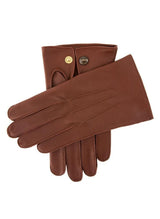 Dents Mens Sandhurst Three-Point Leather Unlined Officers Gloves in English Tan