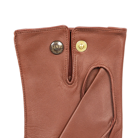 Dents Mens Sandhurst Three-Point Leather Unlined Officers Gloves in English Tan