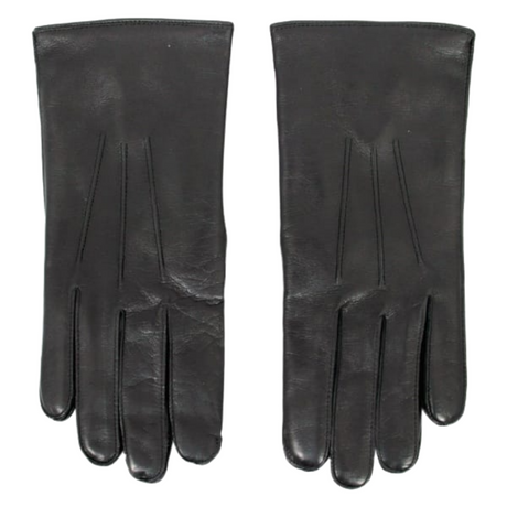 Dents Officers Mens Classic Leather Gloves w 100% Wool Lining Winter Warm - Black