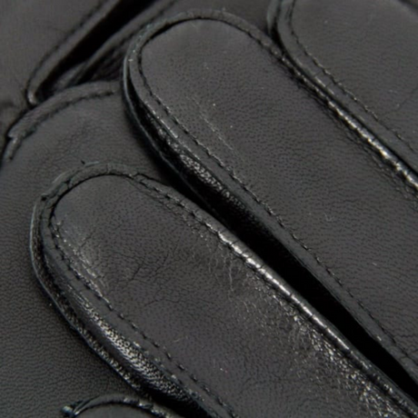 Dents Officers Mens Classic Leather Gloves w 100% Wool Lining Winter Warm - Black