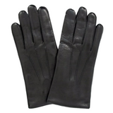 Dents Officers Mens Classic Leather Gloves w 100% Wool Lining Winter Warm - Black