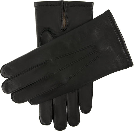 Dents Mens Leather Gloves with Palm Vent & 3-Point Stitch Detail - Black