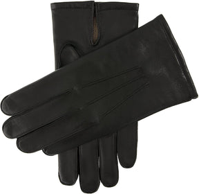 Dents Mens Leather Keston Gloves w/ Palm Vent & 3-Point Stitch Detail - Black
