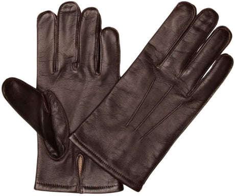 Dents Mens Leather Gloves with Palm Vent & 3-Point Stitch Detail - Brown