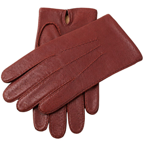 Dents Mens Kent Perforated Leather Gloves - English Tan (3-Point Stitch & Palm Vent)