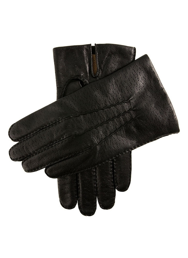 DENTS Mens Kent Perforated Leather Gloves With 3-Point Stitch Detail & Palm Vent - Brown