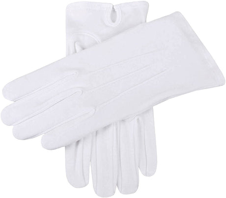 Dents Mens Cotton Dress Gloves With Palm Vent And 3-Point Stitch Detail - White