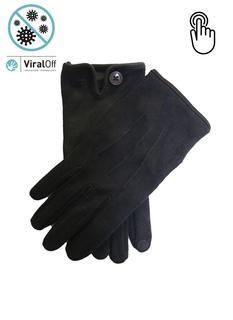 Dents Mens Viral Off Touchscreen Cotton Gloves Anti Viral - Black
