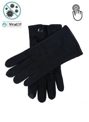 Dents Mens ViralOff Touchscreen Cotton Gloves - Black (Anti Viral)
