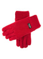 Dents Mens 100% Wool Knit Gloves - Berry (3M Thinsulate Lining)
