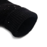 Dents Mens Fingerless Wool Blend Knitted Gloves w/ Marl Yarn in Black