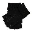 Dents Mens Fingerless Wool Blend Knitted Gloves w/ Marl Yarn in Black