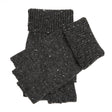 Dents Mens Fingerless Wool Blend Knitted Gloves w/ Marl Yarn in Charcoal