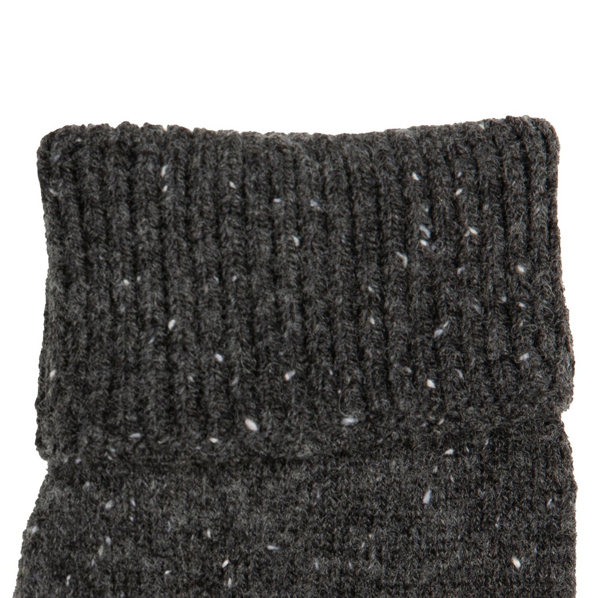 Dents Mens Fingerless Wool Blend Knitted Gloves w/ Marl Yarn in Charcoal