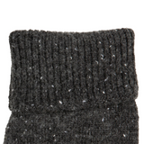 Dents Mens Fingerless Wool Blend Knitted Gloves w/ Marl Yarn in Charcoal