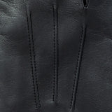 Dents Mens Classic Leather Gloves With 3-Point Stitch and 100% Cashmere Lining - Black