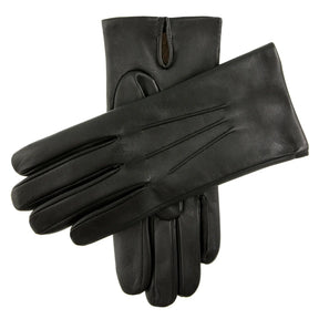 Dents Mens Classic Leather Gloves With 3-Point Stitch and 100% Cashmere Lining - Black