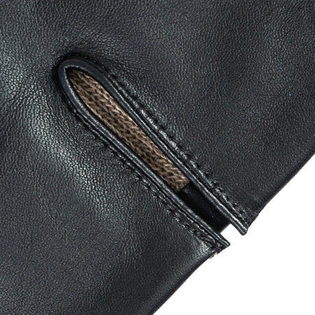 Dents Mens Classic Leather Gloves With 3-Point Stitch and 100% Cashmere Lining - Black