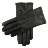 Dents Mens Classic Leather Gloves With 3-Point Stitch and 100% Cashmere Lining - Black