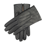 Dents Mens Touchscreen Three-Point Cashmere-Lined Leather Gloves in Black