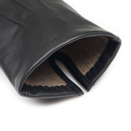 Dents Mens Touchscreen Three-Point Cashmere-Lined Leather Gloves in Black