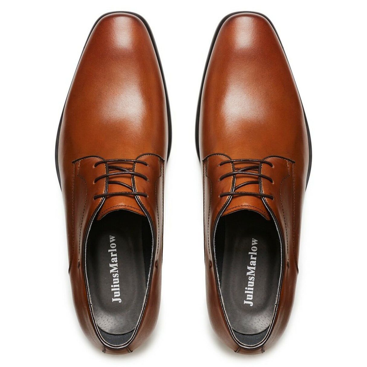 Julius Marlow Mens Keen Derby Work Leather Shoes - Cognac