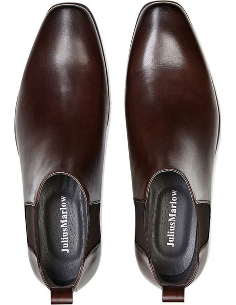 Julius Marlow Mens Kick Work Leather Boots Shoes Chelsea - Mocha