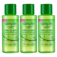 3x Simple 50ml Kind to Sensitive Skin Soothing Facial Toner Pack (100% Alcohol Free)
