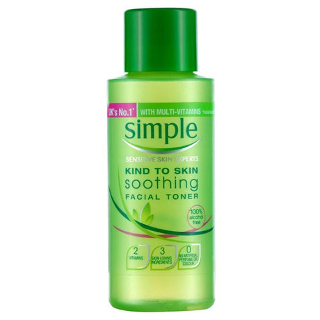 3x Simple 50ml Kind to Sensitive Skin Soothing Facial Toner Bulk Pack (100% Alcohol Free)