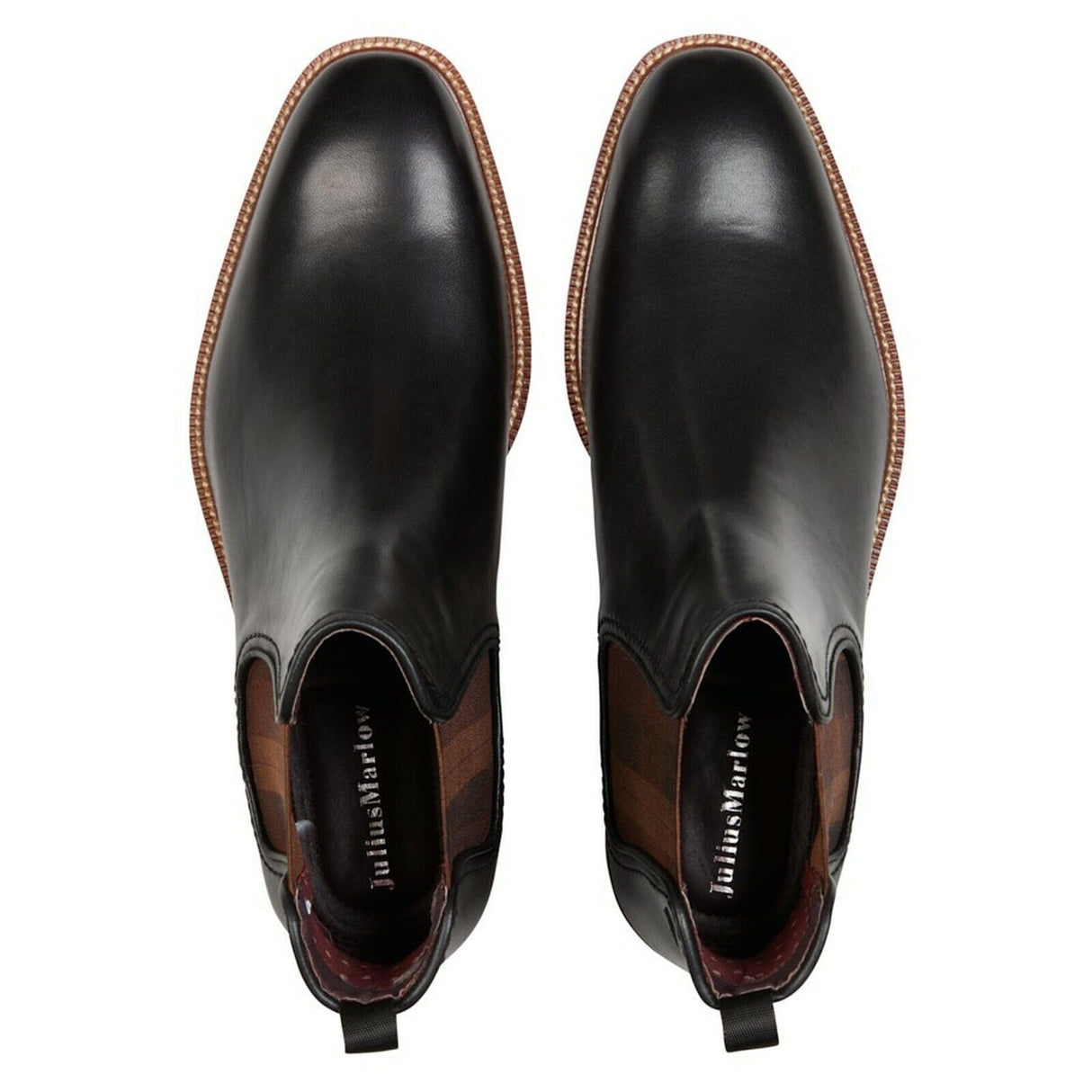 Julius Marlow Mens Scuttle Mocha Leather Chelsea Work Boots - Black