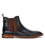 Julius Marlow Mens Scuttle Mocha Leather Chelsea Work Boots - Black