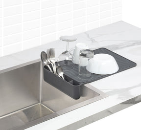 Joie Silicone Dish Drying Mat & Drainer Tray - Grey (24.5x9x8.5cm)