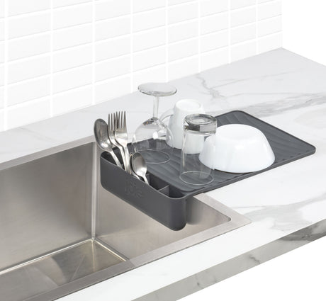 Joie Silicone Dish Drying Mat & Drainer Tray - Grey (24.5x9x8.5cm)