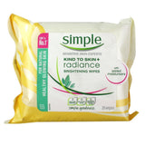 Simple 25 Wipes Sensitive Skin Brightening Wipes