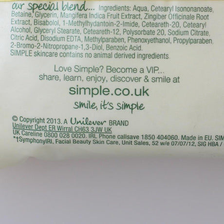 3x Simple 25 Wipes Sensitive Skin Brightening Wipes (Bulk Pack)