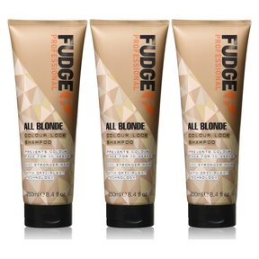 3x Fudge Professional 250ml All Blonde Colour Lock Shampoo Pack (Colour Fade Protection)