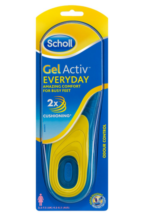 Scholl Gel Activ Everyday Womens Insoles with Odour Control - One Size