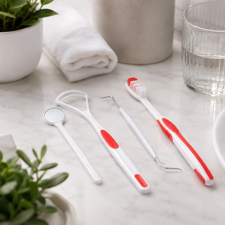 4pcs Dental Hygiene Tool Kit - Oral Care Set w/ Toothbrush