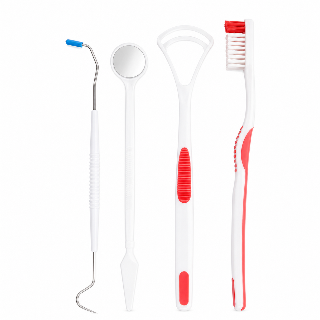 4pcs Dental Hygiene Tool Kit - Oral Care Set w/ Toothbrush