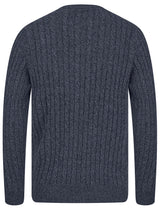 Tokyo Laumdry Alonso Chunky Cable Knit Jumper Pullover Sweater in Navy Twist Size Large