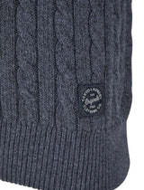 Tokyo Laumdry Alonso Chunky Cable Knit Jumper Pullover Sweater in Navy Twist Size Large